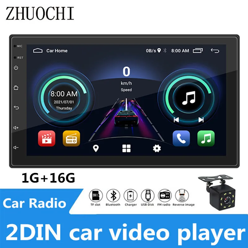 2 Din Android 10 Araba Radyo 7 İnç Araba Stereo Multimedya Video MP5 Bluetooth Oynatıcı GPS Navigasyon Dash Headad Ünitesi