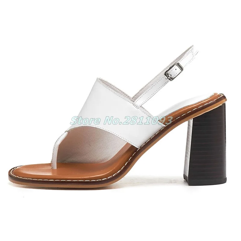 2021 Yeni Flip Flop Sandalet Tıknaz yüksek topuklu sandalet Rahat Roma Geri Kayış Yuvarlak Ayak Beyaz Siyah Yüksek Topuklu Sandalet