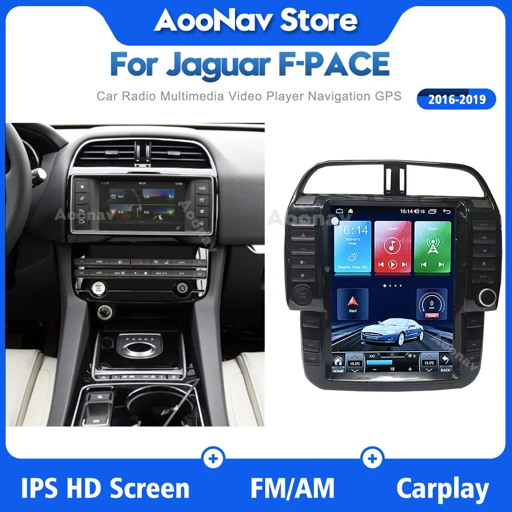 2Din Android 10.0 128GB Araba Radyo Jaguar F-PACE 2016-2019 İçin Stereo Multimedya Oynatıcı Autoradio Carplay GPS Navigasyon