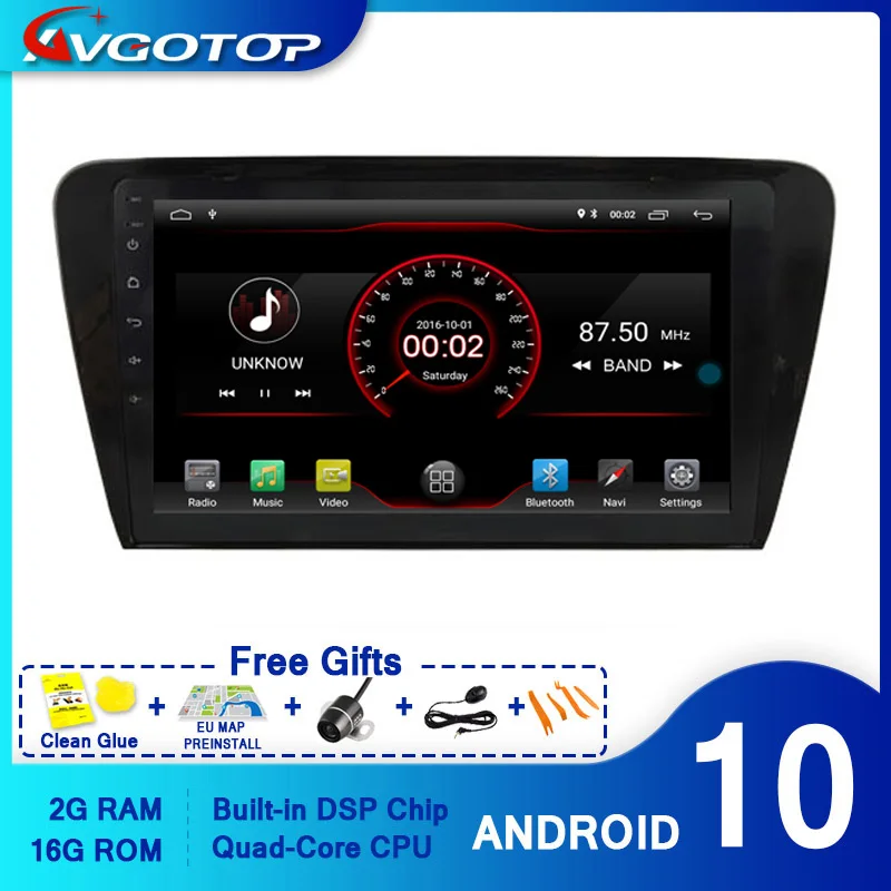 AVGOTOP araç DVD oynatıcı OYNATICI GPS Android 10 VOLKSWAGEN SKODA OCTAVİA 2014 İÇİN Multimedya Navigasyon oynatıcı