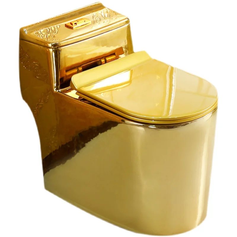 Altın Tuvalet Ultra Yüksek Sifon Sessiz Pompalama Tuvalet Kişisel Ev Yaratıcı Tuvalet