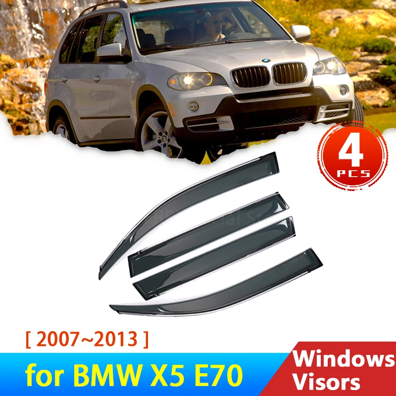 Cam BMW X5 E70 2007~2013 5-door SUV Aksesuarları Deflector Araba Pencere Siperliği Trim Yağmur Kaş Muhafızları 2008 2012 2011