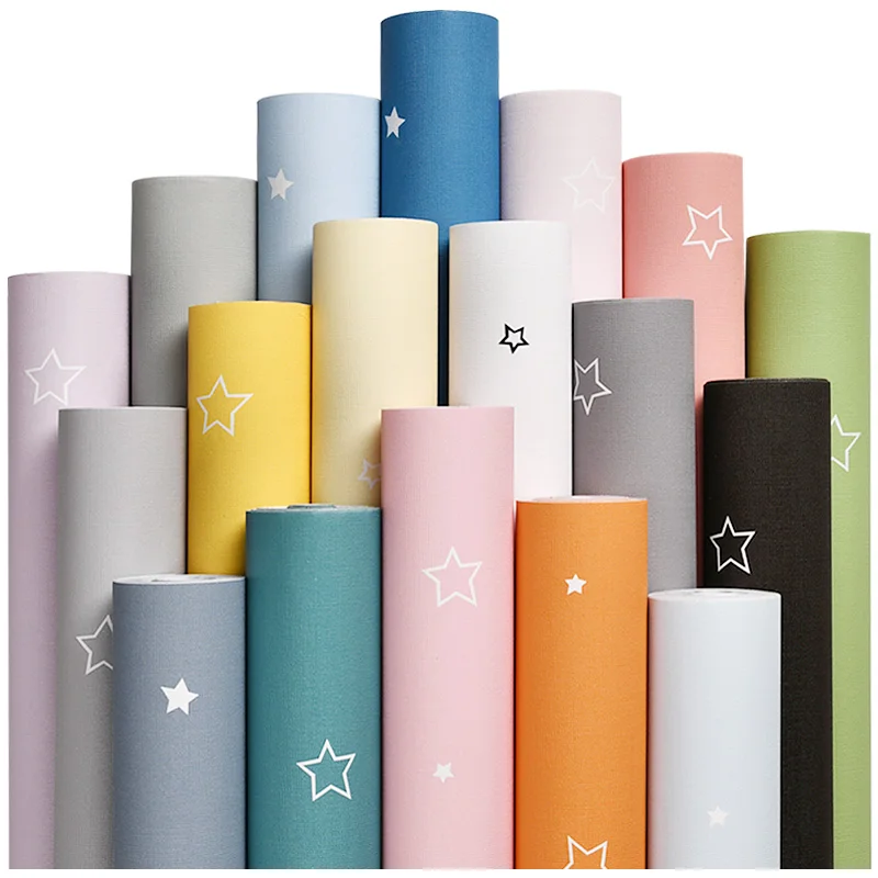 DIY Süslenebilir Film PVC Kendinden Yapışkanlı Yenileme Renkli Yıldız Duvar Kağıdı Çocuk yatak odası dekoru Kabuğu ve Sopa Mobilya Duvar Sticker
