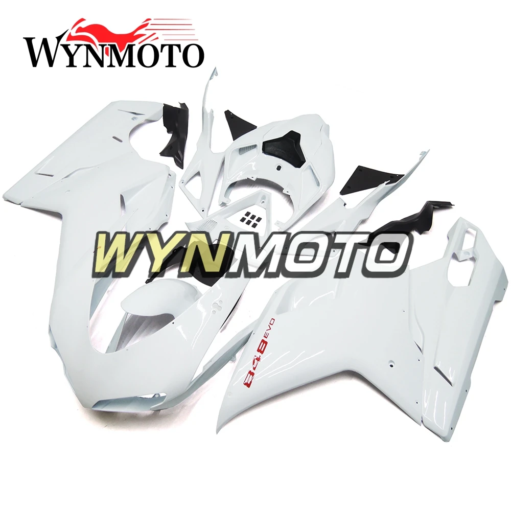 Ducati 1098 848 1198 2007-2012 Için tam Laminer Akış Enjeksiyon ABS Plastik 1198 07-12 Vücut Kitleri Motosiklet Cowling Inci Beyaz Kukuletası