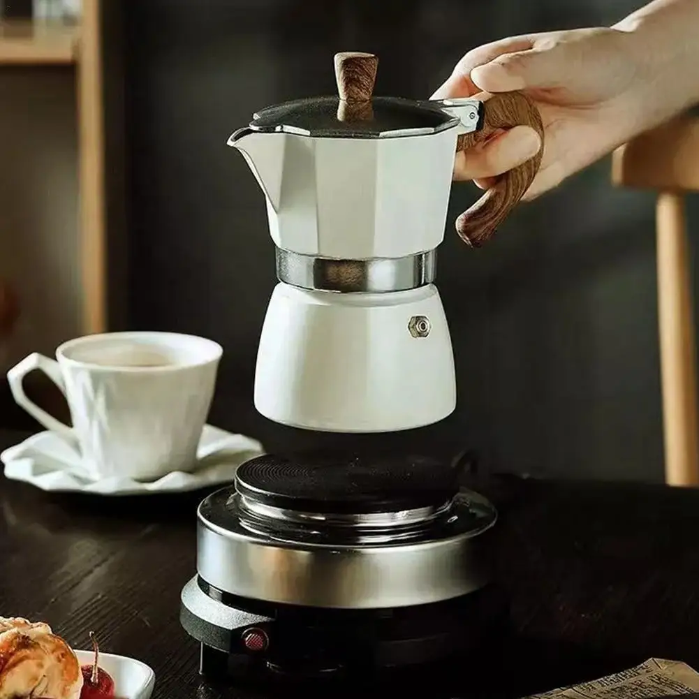 Ev Alüminyum cezve Espresso Mocha Kahve Makinesi Yeşil Göl Percolator Pot Kahve F2h1