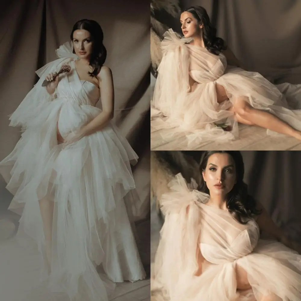 Hamile elbisesi hamile elbisesi Photoshoot için Boudoir İç Çamaşırı Tül Elbise Bornoz Kıyafeti Babydoll gece elbisesi Vestidos