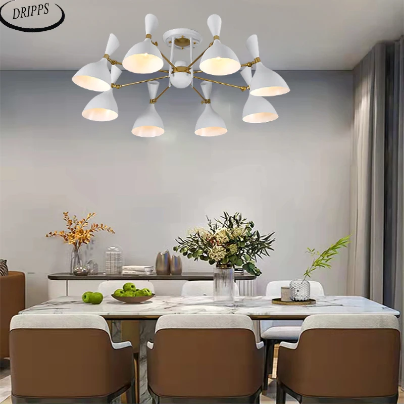 Iskandinav LED oturma odası tavan avize yatak odası tavan lambası mutfak avize beyaz kül iç dekorasyon ışıklandırma tavan
