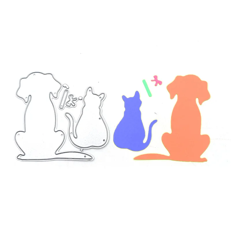 Julyarts arkaları iki köpekler Die Keser Kart Yapımı için Şablonlar DIY Kabartma Karalama Defteri Albümü Kağıt Kartı Dekorasyon