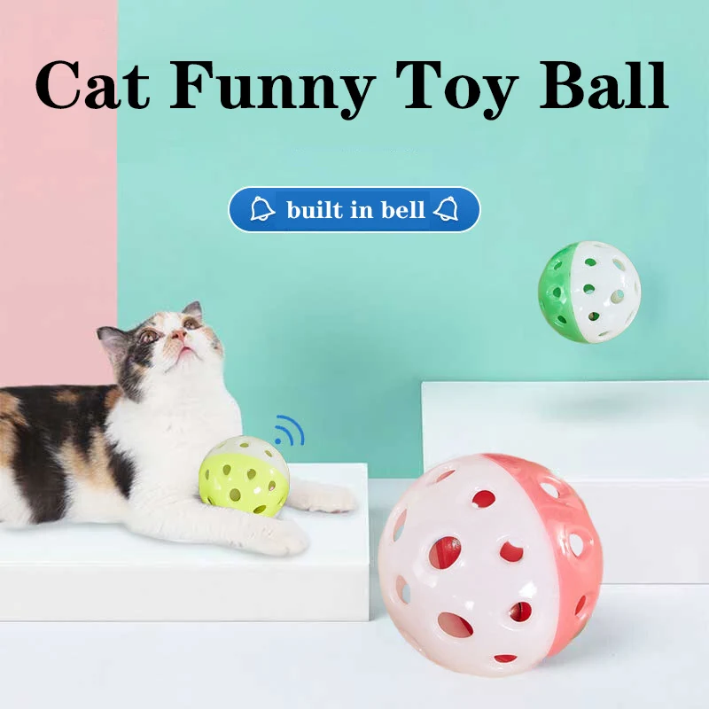 Kediler Oyuncak Top 6 adet Çan ile Oynayan Çiğnemek Çıngırak Scratch Plastik Top İnteraktif Kedi Eğitim Oyuncaklar Kedi Oyuncak Pet Malzemeleri