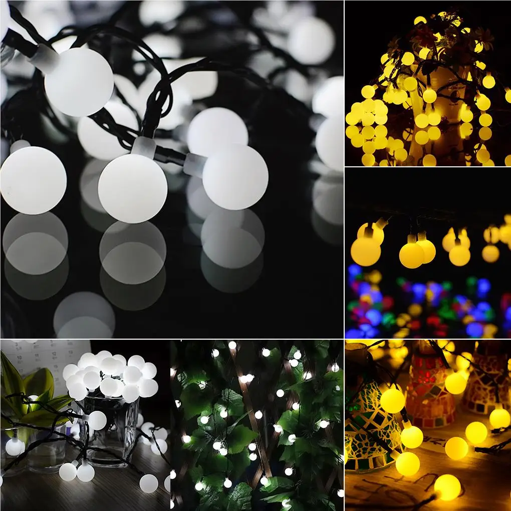 LED güneş küçük beyaz top lamba dize top lamba açık su geçirmez bahçe dekoratif lamba renkli lamba 0