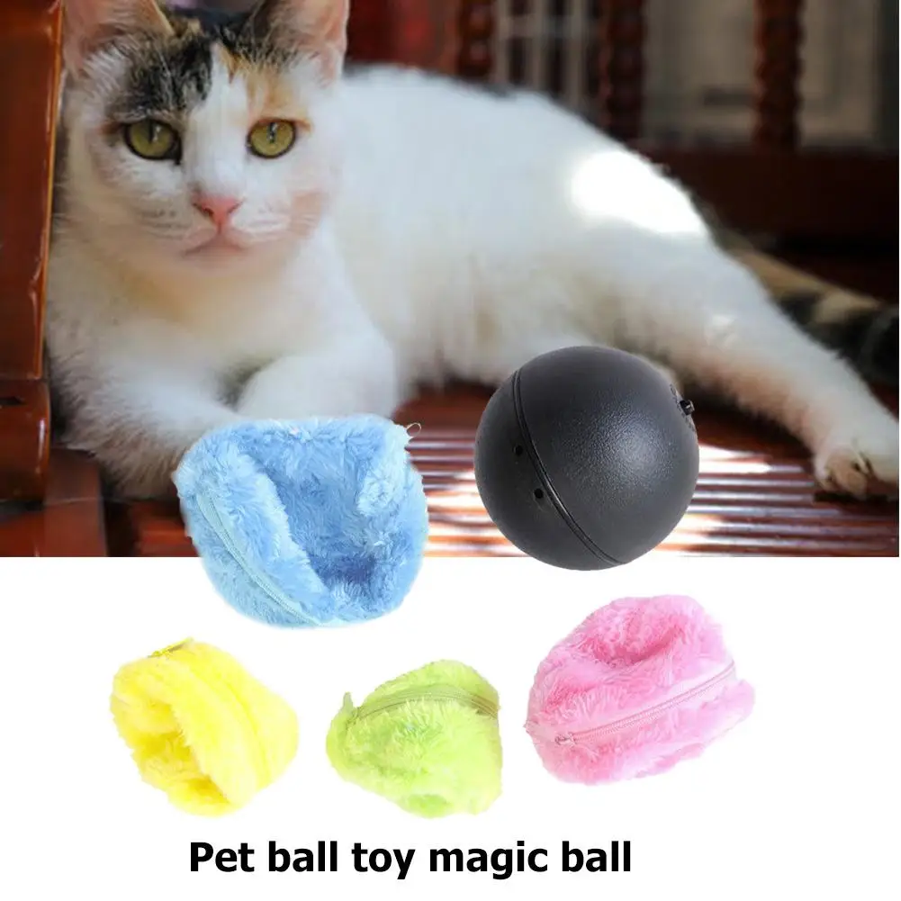 Pet Sihirli Rulo Topu Oyuncak Köpek Kedi Akülü Otomatik Peluş Haddeleme Topu İnteraktif Komik Zemin Temizleyici 0