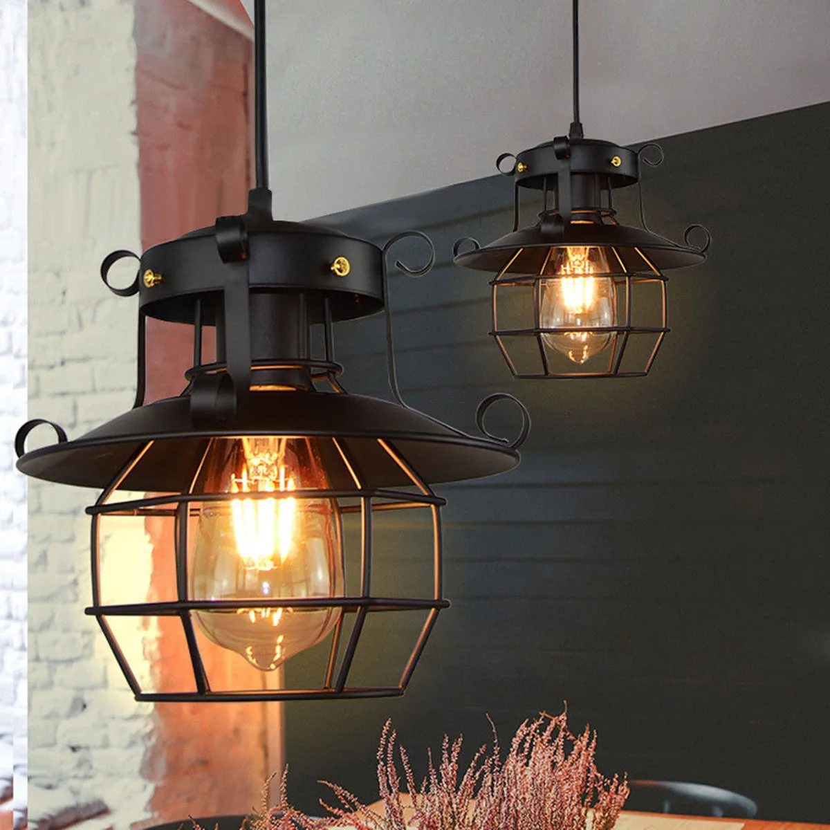 Sanayi Loft avize Vintage kenevir halat askılı lamba koridor Bar yemek odası asılı lamba Restoran Cafe ışık Droplight