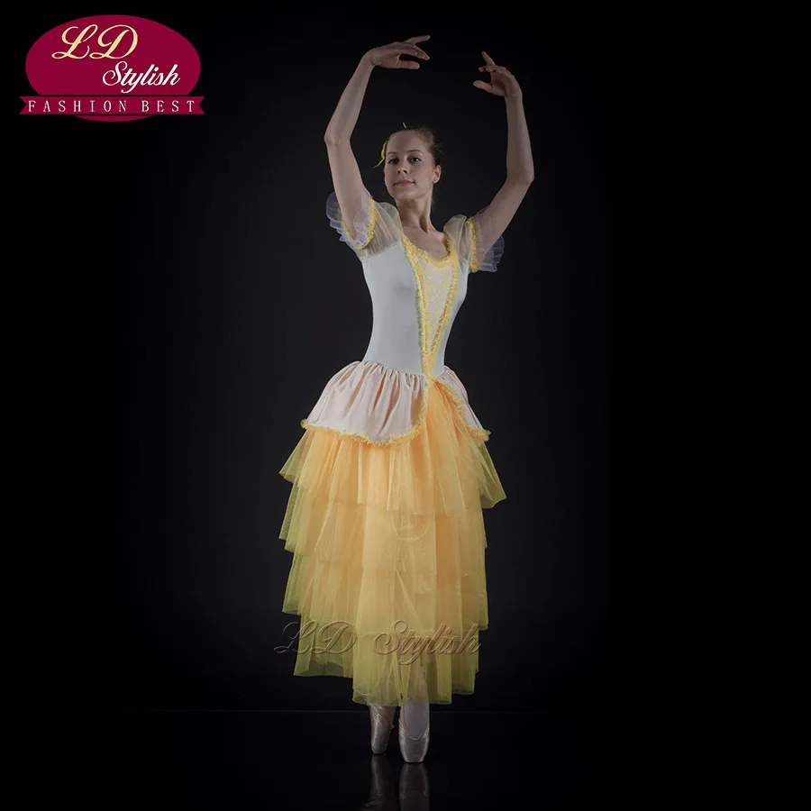 Sonbahar Ve Kış Profesyonel Yetişkin Bale Dans Etek Uyku Güzellik Yıllık Gösterisi Fransız LDStylish Prenses Peçe LD0015I