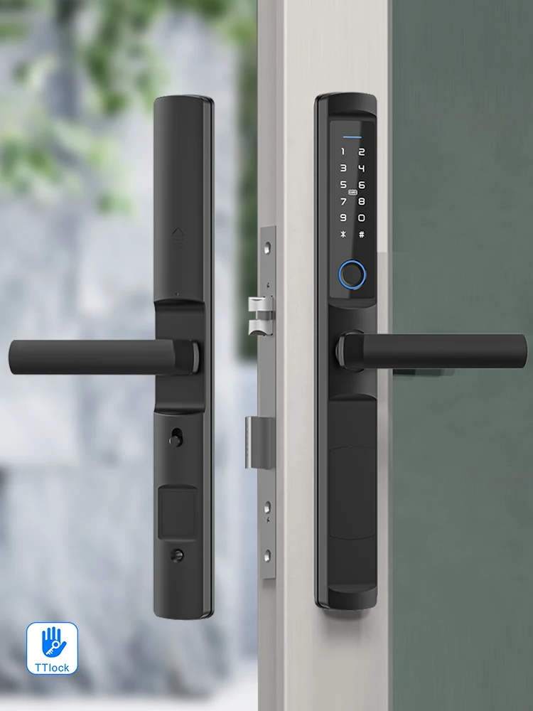TTlock BLE APP Kontrol Güvenlik Akıllı Kapı Kilidi Biyometrik Parmak İzi Akıllı Şifre RFID Kart Kilidini Ev Daire İçin