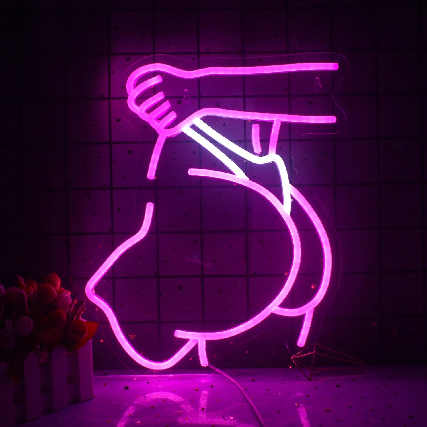 Wanxıng LED Neon Burcu kadın Eşek Çıplak yarım Vücut duvar dekor Asılı Vücut Bar Dükkanı için Parti Kulübü ev yatak odası Rave Vibe ışık 0