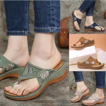 Kadın Sandalet 2023 Yeni Kadın Topuklu Sandalet Platformu Takozlar Ayakkabı Kadınlar İçin Yaz Sandalias Mujer Rahat Flip Flop Artı Boyutu 43