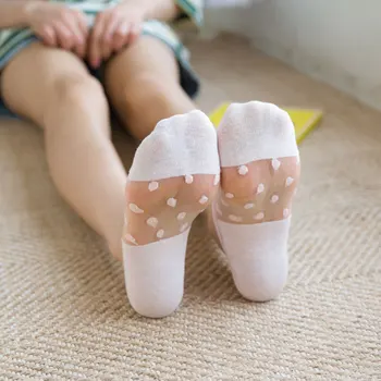 1 Adet Sevimli kadın Polka Dot Japon Düşük Kesim Görünmez Tekne Çorap Kaliteli Yumuşak İnce Şeffaf Bayanlar Yeni Görünmez Çorap Tekne