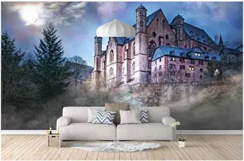 Özel duvar 3d fotoğraf duvar kağıdı Avrupa kale orman mavi manzara ev dekor oturma odası duvar kağıdı duvarlar için 3 d rulo