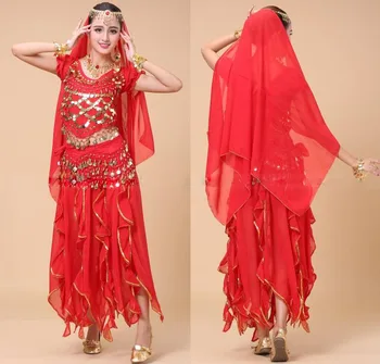Bollywood / Hint Dans Kostümleri Giyim oryantal dans seti 2 adet/3 adet/4 adet/5 adet/7 adet seçtiğiniz için 6 renk.