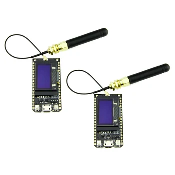 2X Bluetooth Wıfı ESP-32 Geliştirme devre kartı modülü Lora32 Lora 868MHz ESP32 Lora Oled 0.96 İnç Mavi Ekran Anten ile