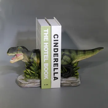 Yaratıcı Tyrannosaurus Rex Kitaplık Masaüstü Mağaza Kitaplar Öğrenciler Masa Basit Kitap Artefakt Reçine El Sanatları