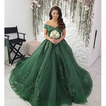 Vintage Yeşil düğün elbisesi 2021 Kapalı Omuz Dantel Boho Gelinlikler Arapça Balo gelinlik Artı Boyutu vestido de noiva