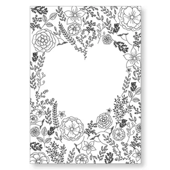 ZhuoAng Kalp şeklinde Çiçek Yaprakları Temizle Pullar / Mühürler DIY Scrapbooking / Kart Yapımı / Albümü Dekoratif Silikon Damga El Sanatları