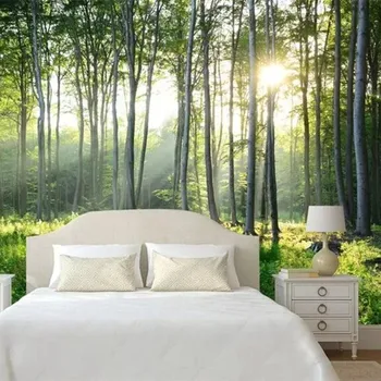 Bacaz Özel Duvar Güneş Manzara Doğal Orman Ağacı Duvar Kağıdı Yatak Odası Oturma Odası Duvar Ev duvar süsü 3D Papel De Parede 3