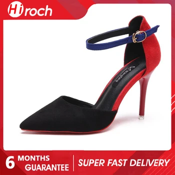 Hiroch 2022 Yeni Yaz ve Sonbahar Kore Versiyonu İnce tek ayakkabı kadın Sığ Sandalet kadın Hava kaliteli ayakkabılar 7cm