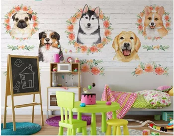 3d duvar kağıdı özel fotoğraf duvar El-boyalı sevimli köpek çocuk odası Ev dekor 3d duvar resimleri duvar kağıdı duvarlar için 3 d