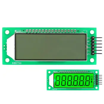 Taidacent 5 ADET HT1621 Segment LCD ekran 6 Haneli 7 Segment LCD Modülü 2.4 İnç Beyaz Yeşil Mavi Arka Modülü İsteğe Bağlı