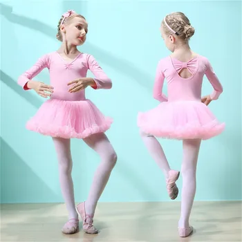 Sıcak Satış Ucuz Çocuk Kız Performans Giyim Dans Kostümleri Bale Pembe Etek 0