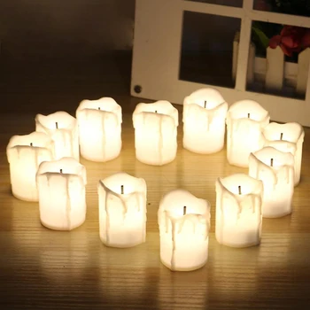 24 adet LED Mum Atmosfer lamba pili İşletilen Gerçekçi Mum ışıkları çevre dostu Mum Lamba Süsler Parti Noel için