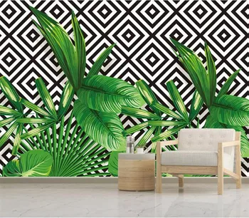 duvar kağıdı s ev dekor Özel duvar kağıdı Stereo bitki geometrik mozaik TV arka plan duvar papier peint duvar kağıdı