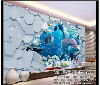 3D duvar resimleri duvar kağıdı özel resim duvar duvar 3D freskler sualtı dünyası üç boyutlu boyama arka plan duvar
