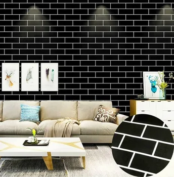 10 M X 45 cm / rulo Duvar Sticker Taklit Tuğla Yatak Odası Dekorasyon Su Geçirmez Kendinden Yapışkanlı Duvar Kağıdı Oturma Odası Mutfak TV Zemin
