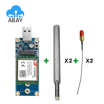 SIMCOM A7608E-H-M. 2 LTE Cat4 Modülü B1/B3/B5/B7/B8 / B20 B38 / B40 / B41 + USB M. 2 adaptör panosu + anten + IPEX4th pigtail