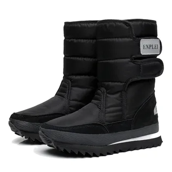 Kar Botları Kadın Renkli Kış 30 % Yün Kalınlaşmış Sıcak pamuklu ayakkabılar Açık Platform Su Geçirmez Rahat yarım çizmeler Erkek Kadın
