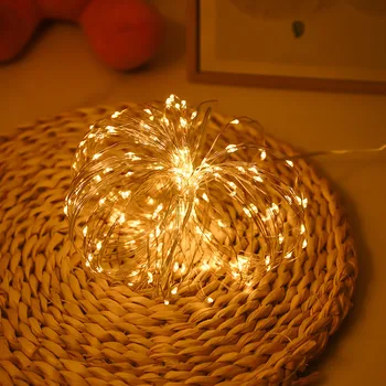 Pil Led Peri ışıkları bakır tel dize 1/2/5 / 10M Tatil açık hava aydınlatması noel çelengi Ağacı Düğün Parti Dekorasyon