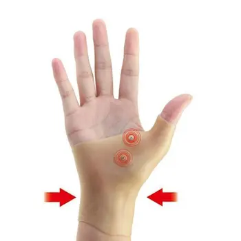 Manyetik Terapi Bilek El Başparmak Desteği Eldiven Silikon Jel Artrit Basınç düzeltici Masaj Ağrı kesici Eldiven