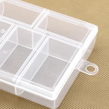 Şeffaf 6 Bölmeli saklama kutusu Taşınabilir plastik saklama kutusu Küçük Kasa Kutusu Saklamak İçin Zanaat Metal Dikiş Takı 4