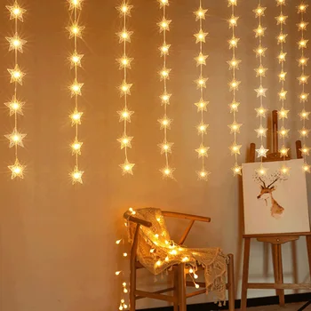 LED Dize İşıklar Noel Dekorasyon Perde ışık Uzaktan Kumanda Tatil Düğün Peri Garland ışıkları Ev yatak odası dekoru