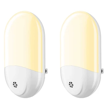 2 ADET led duvar Plug-İn Gece İşığı Lambası Otomatik ışık Sensörü İle Yumuşak Sıcak Beyaz / Elektrik Prizi Fiş Gece Lambası Bathroo