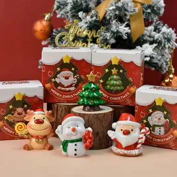 Noel Reçine Süsler Noel Baba Geyik Snowmani Figürler noel ev dekorasyonu Minyatürleri Yeni Yıl Noel Dekorasyon