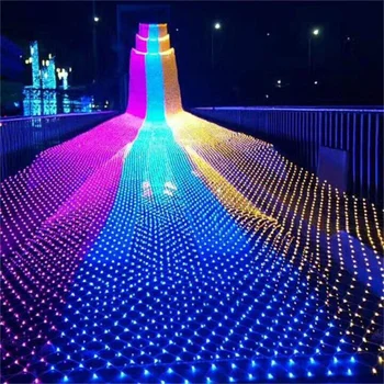 1. 5x1. 5 M 96 LEDs Net ışıkları LED aydınlatma Strings noel düğün tatil dekorasyon noel ışık AB tak AC110V / 220 V