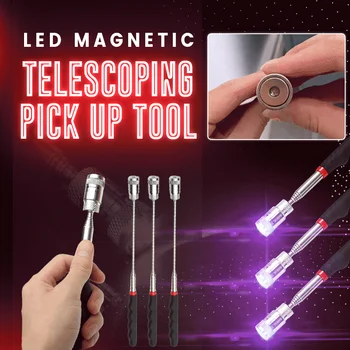 Manyetik alma aracı LED ışıkları ile teleskopik manyetik kalem ışık evrensel manyetik taşınabilir teleskopik manyetik mıknatıs kalem