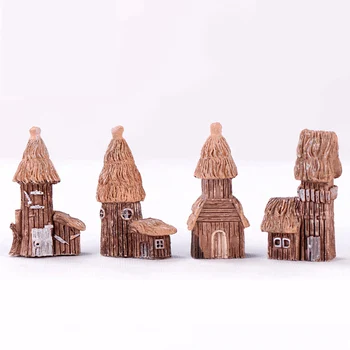 1 Adet Mini Küçük Ev Evler DIY Oyuncaklar El Sanatları Figürü Yosun Teraryum Peri Bahçe Süs Peyzaj Bahçe Ev Dekor