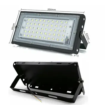 LED projektör 50 Açık Projektör Spot IP65 Su Geçirmez Sokak Soğuk Beyaz Lamba Peyzaj Aydınlatma Lambası AC 220V 230V 0