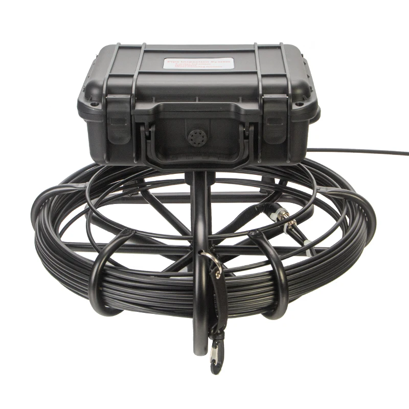 42mm Çift Lens Endoskop Dedektörü Sistemi Boru Hattı Muayene Video Kayıt Drenaj ve Kanalizasyon Borescope ile 5.55 mm Siyah Kablo 1