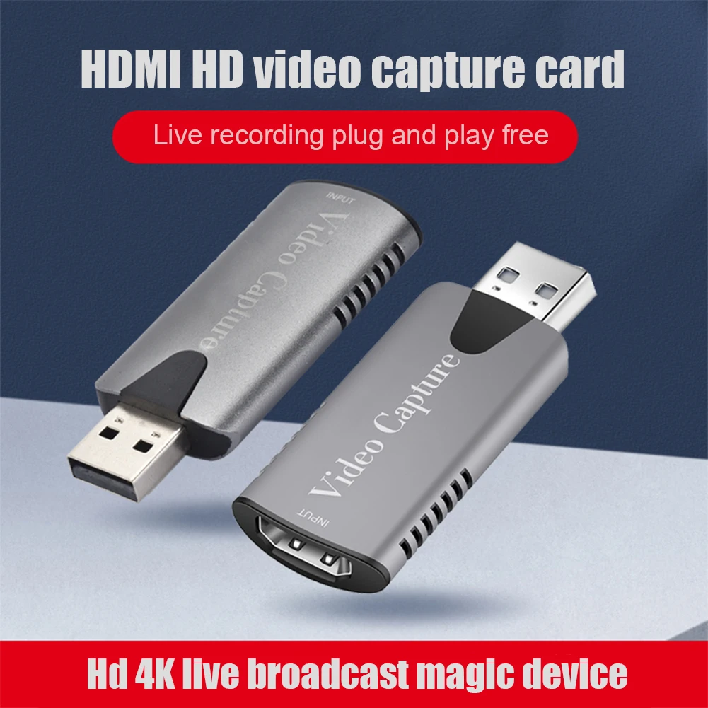 4K 60Hz Video Yakalama Kartı USB 2.0 HDMI uyumlu HD 1080P Kaydedici PS4 Oyun DVD Kamera Kamera Kayıt Yakalama Kartı 1